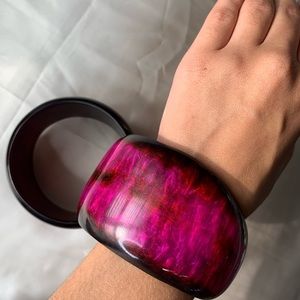 Pink and purple bangle bracelets